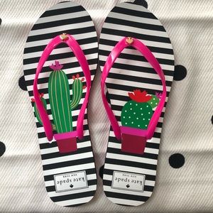 Kate Spade Nassau Cabaret Pink/ Cactus Flip Flops